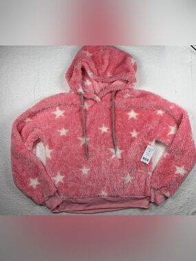 “NWT Honeydew Intimates Ice Breaker Fuzzy Star Fleece Hoodie Pink Size M”